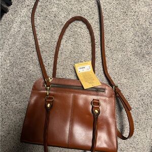 Patricia Nash Elegant Brown Leather Handbag